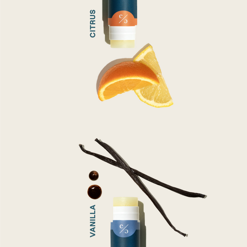 Orange & vanilla pieces with lip balms