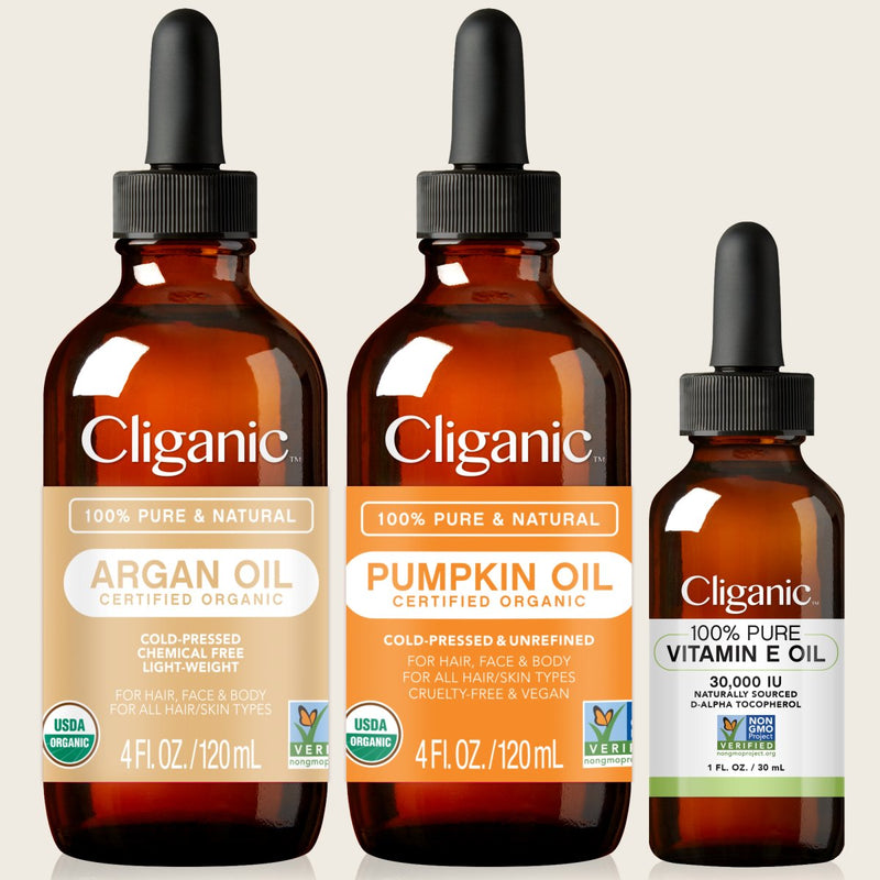 Nourish & Protect Oil Trio - Cliganic Skin & Hair Oils