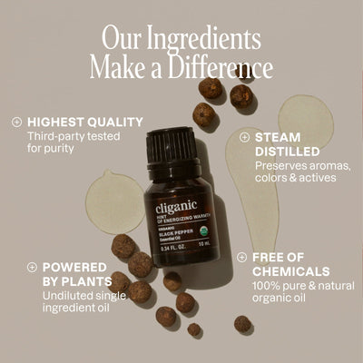 Organic Black Pepper Essential Oil - Cliganic Essential Oil Singles