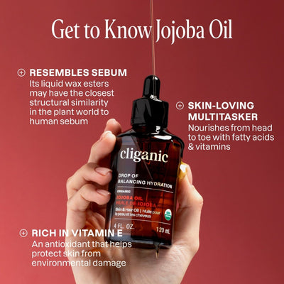 Organic Jojoba Oil - Cliganic Skin & Hair Oils