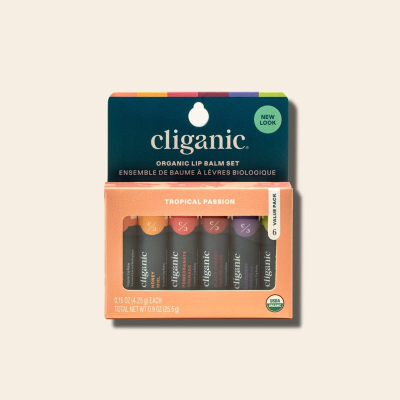 Organic Lip Balm Set - Tropical Passion - Cliganic Lip Balms