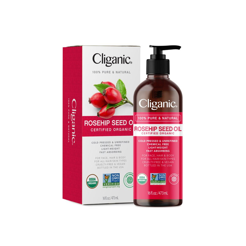 Organic Rosehip Seed Oil - Cliganic Skin & Hair Oils