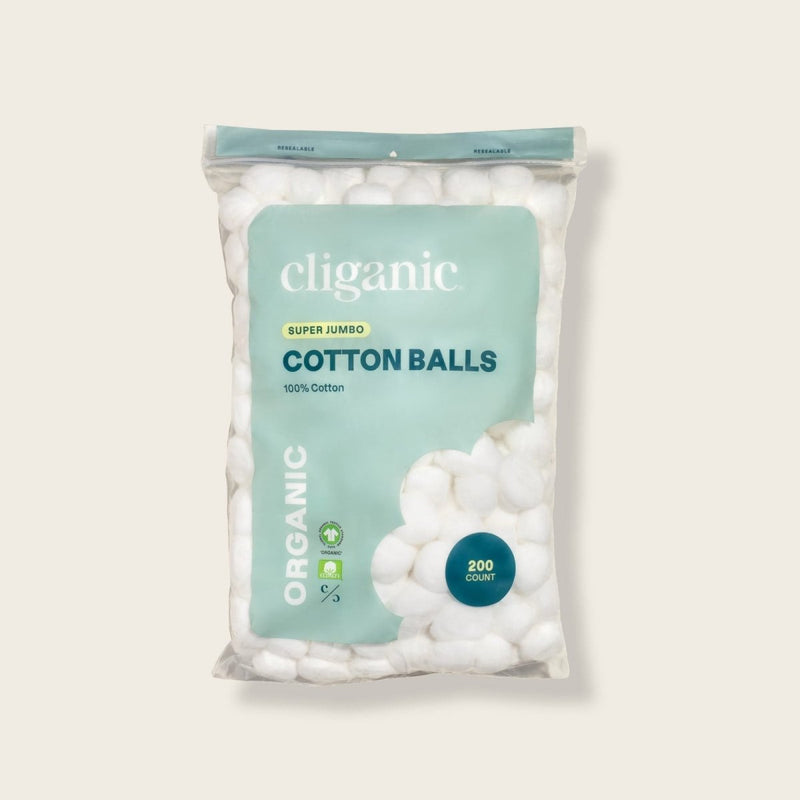 Organic Super Jumbo Cotton Balls - Cliganic Cotton Products