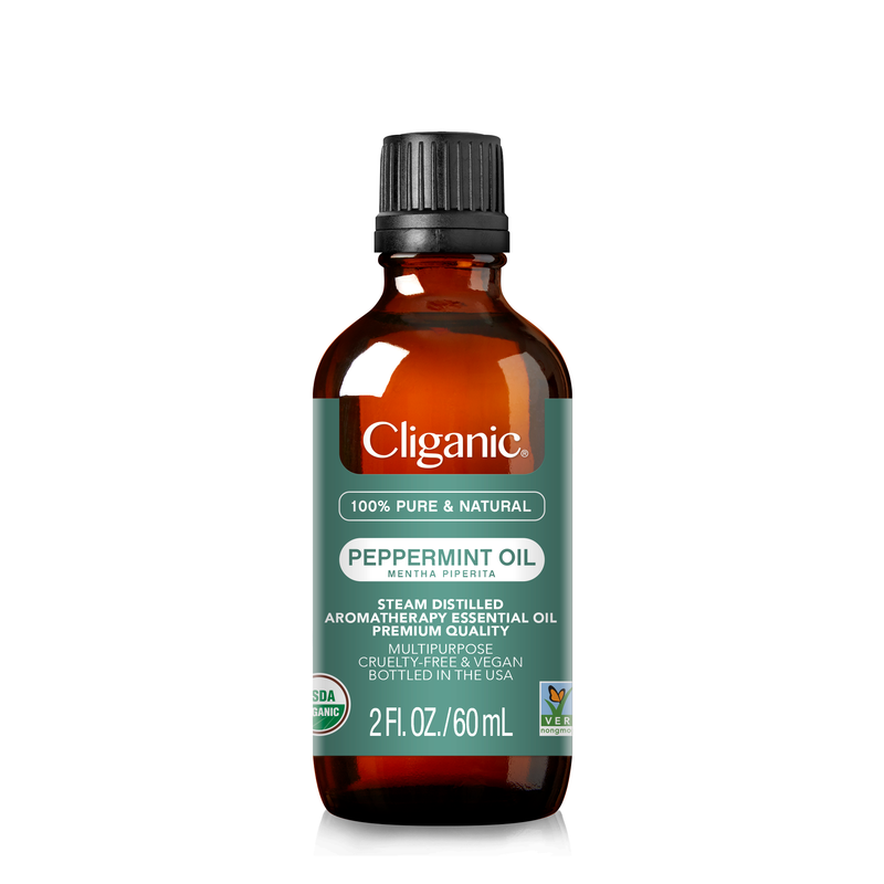 Cliganic USDA Organic Peppermint Essential Oil, 100% Pure Natural Undiluted