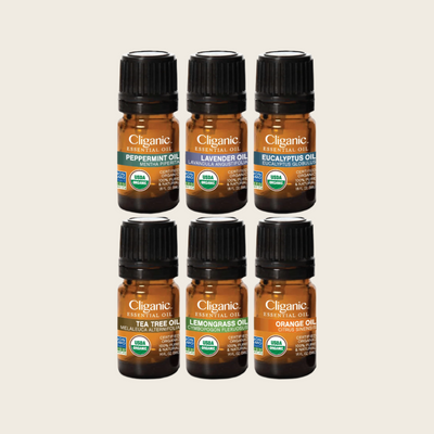 Cliganic Organic Aromatherapy Set (Top 6 Essential Oils) 5ml